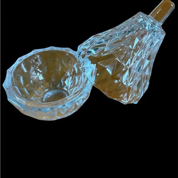 Elegant Italian Crystal Pear Shaped 2 Piece Trinket Dish - Picture 4 of 6